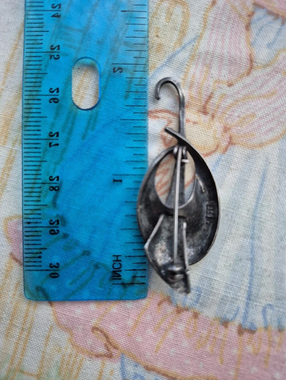 🌙Vintage 925 Sterling Silver MCM Abstract Umbrella Parasol Brooch Pin 5g